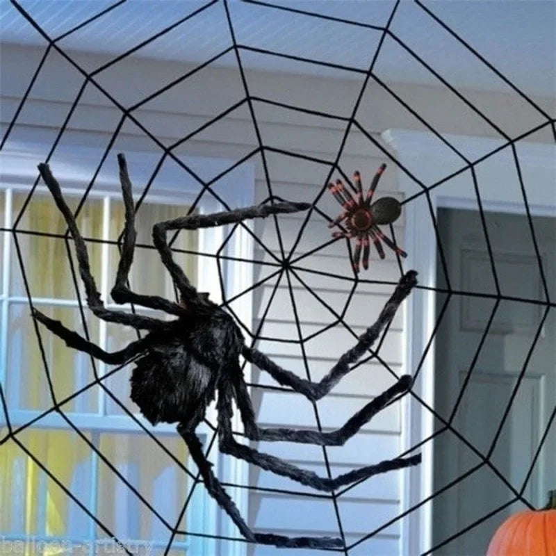 30cm/50cm/75cm/90cm/125cm/150cm/200cm Halloween Giant Black Spider Decoration Haunted House Prop Indoor Outdoor Decor
