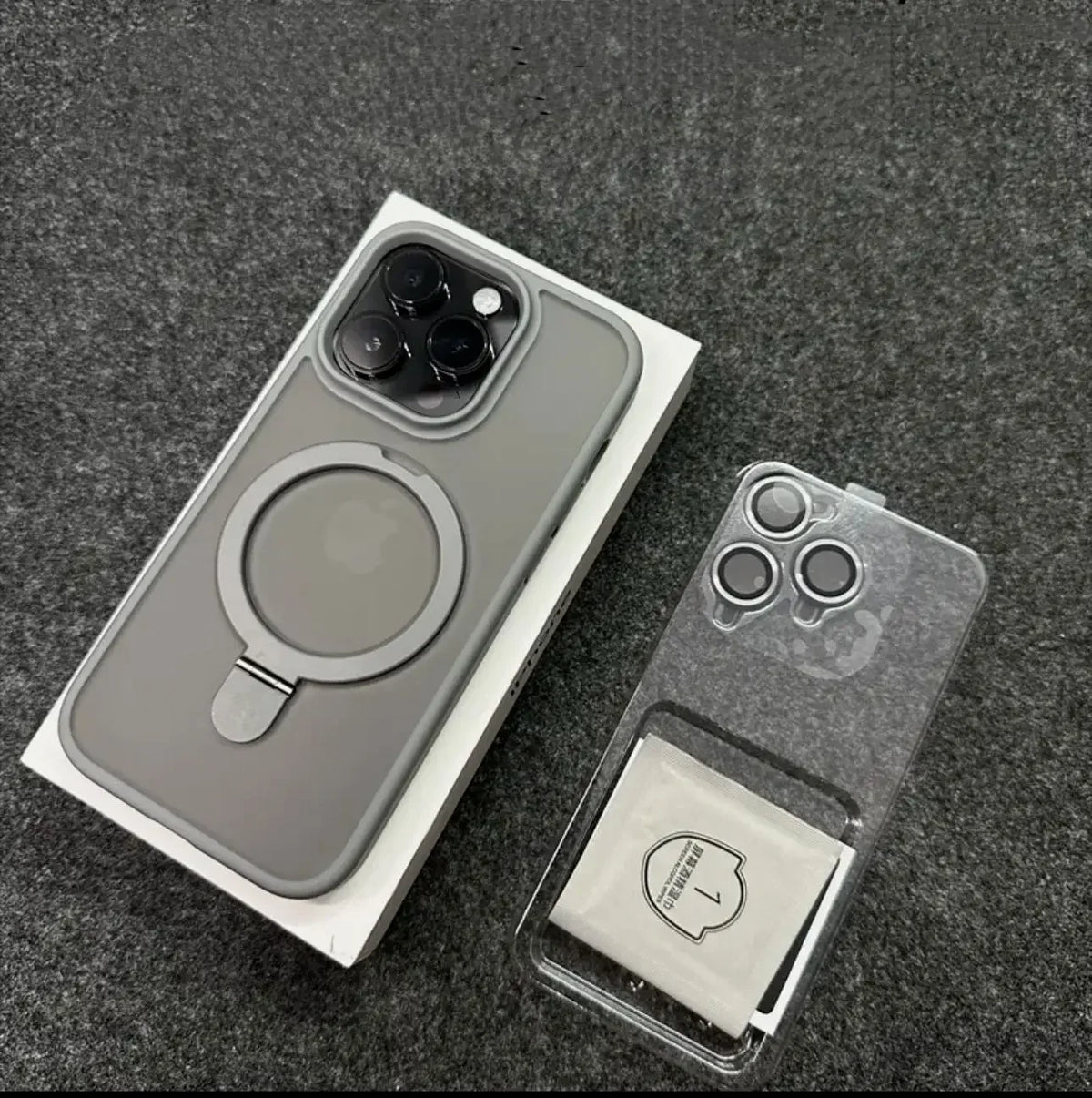 Metal Ring Stand Matte Magnetic Case for Magsafe IPhone