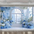 Blue Wedding Theme Party Decoration Backdrop Flower Butterfly