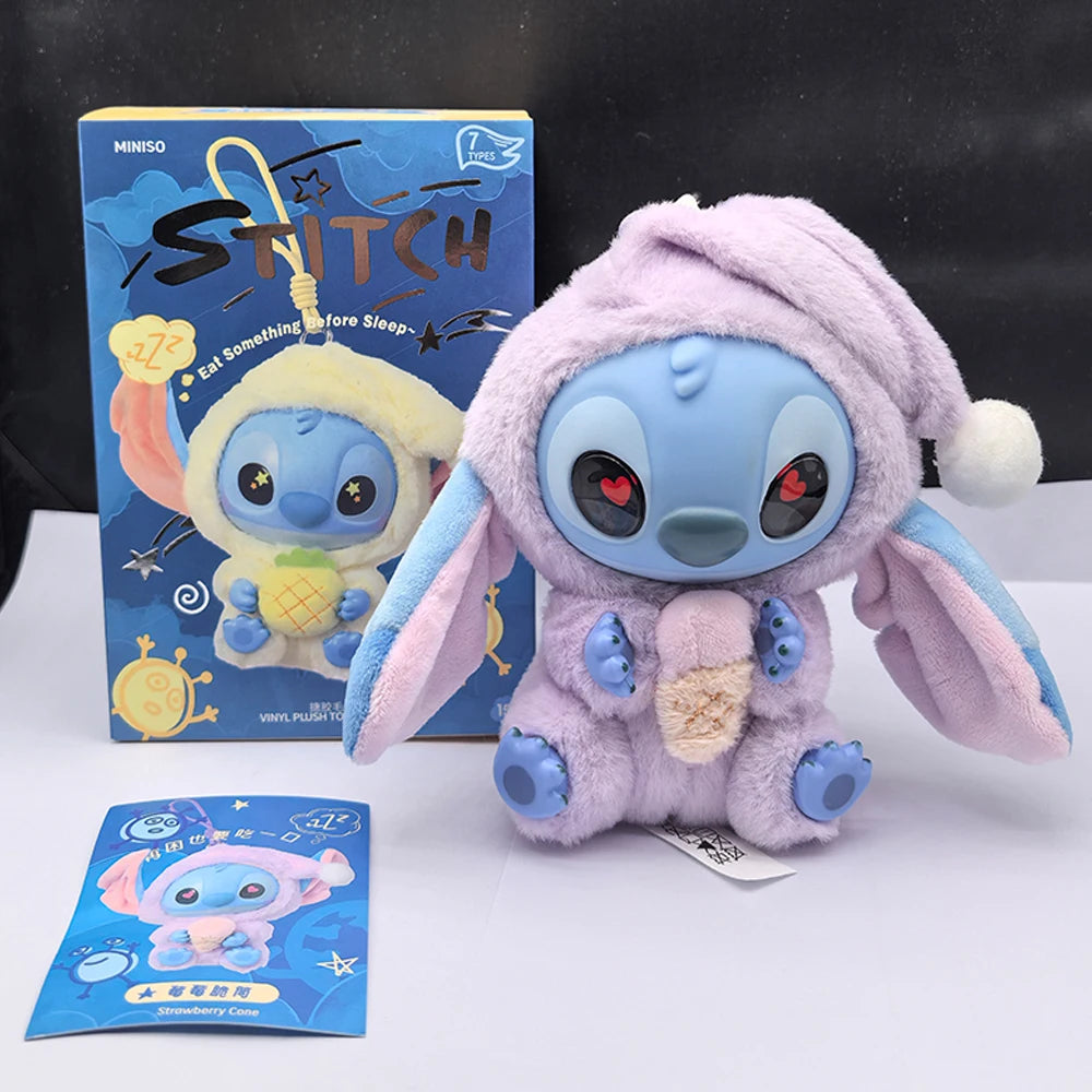 2026 Stitch Eat Something Before Sleep Series Blind Box Plush Dolls Pendant Cute Doll Ornament Mystery Box Surprise Toys Gifts