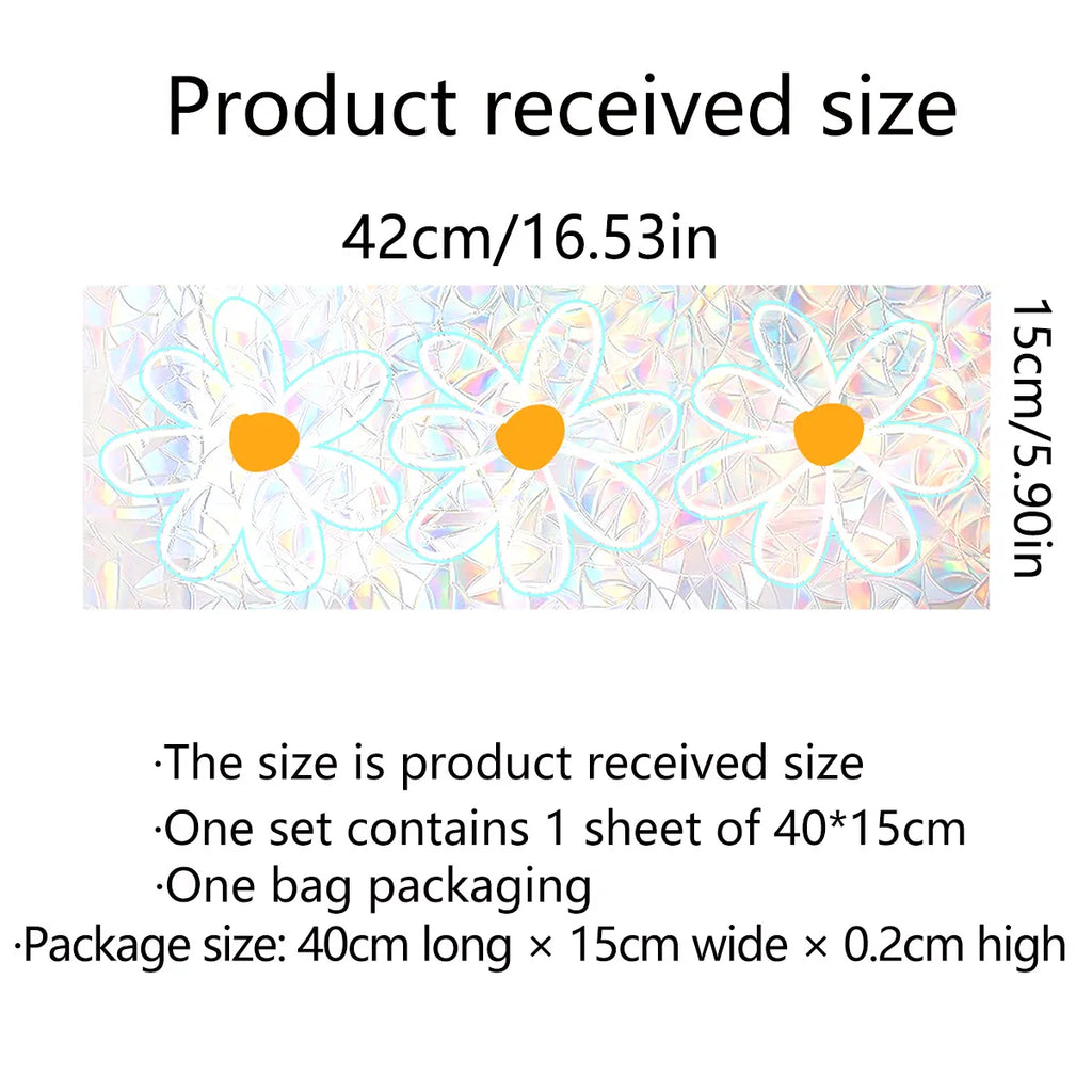 Flowers Daisies Electrostatic Paste Window Sticker Self-adhesive Glass Paste Sun Catcher Rainbow Maker Suncatcher Home Decor
