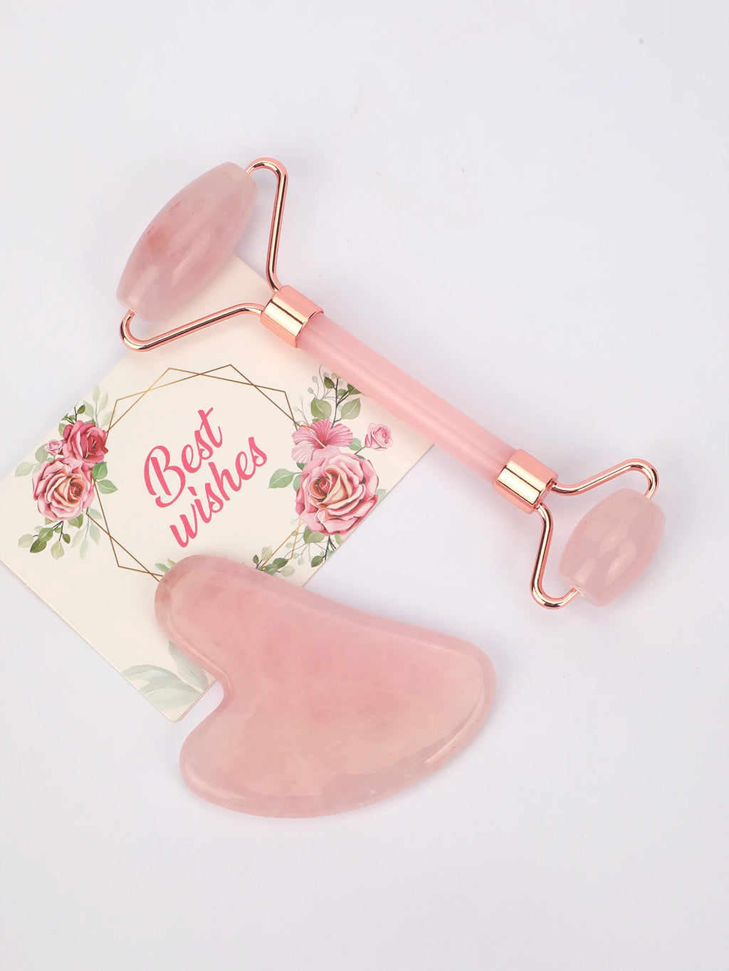 Natural Jade Face Roller Gua Sha Scraper Set Face Neck Body Skin Care Beauty Tool Portable Rose Quartz Facial Massager Tool