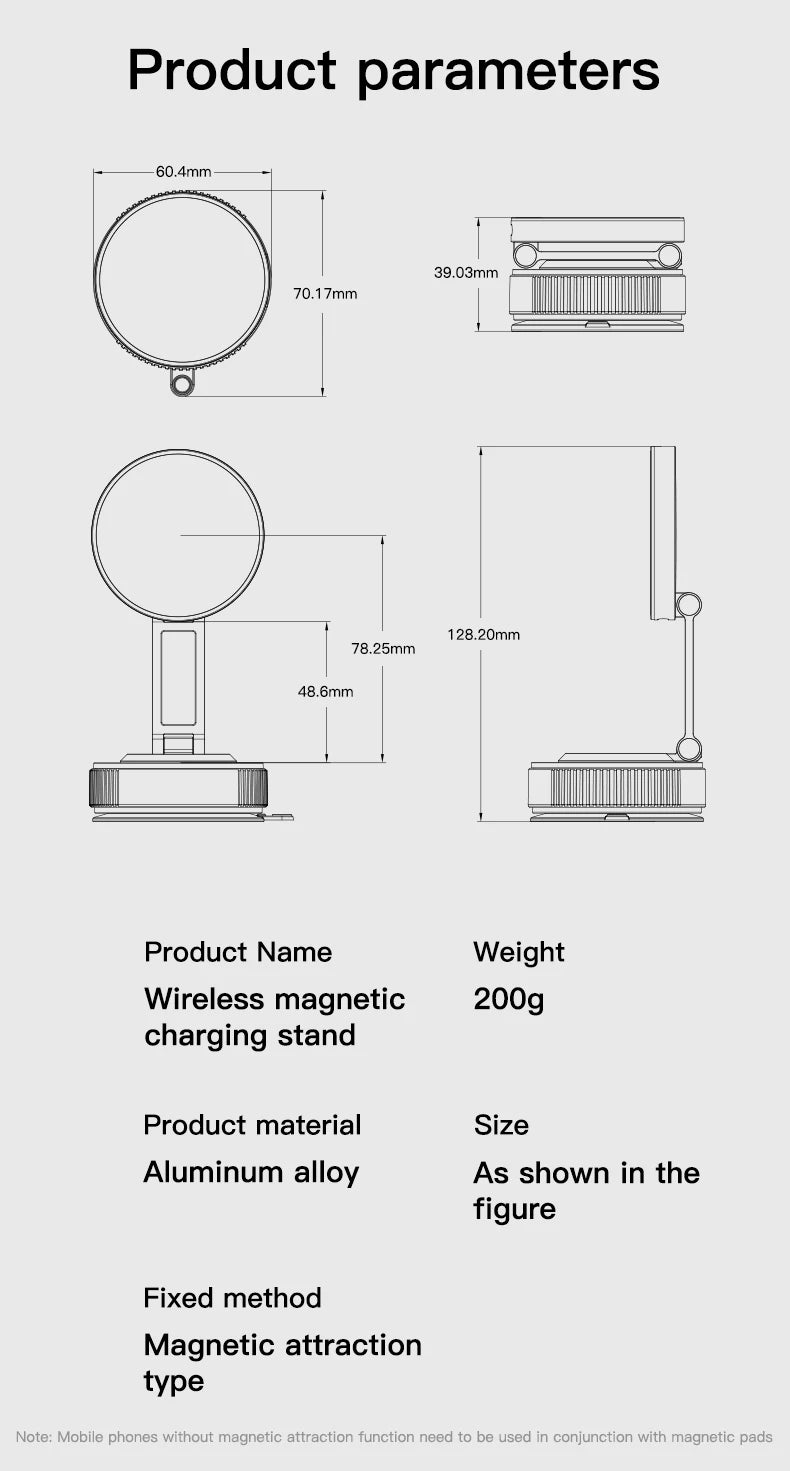 15W Car Magnetic Wireless Charger Vacuum Bracket Phone Holder for Magsafe iPhone 17~12 Pro Max Fast Charging Suction Cup Station