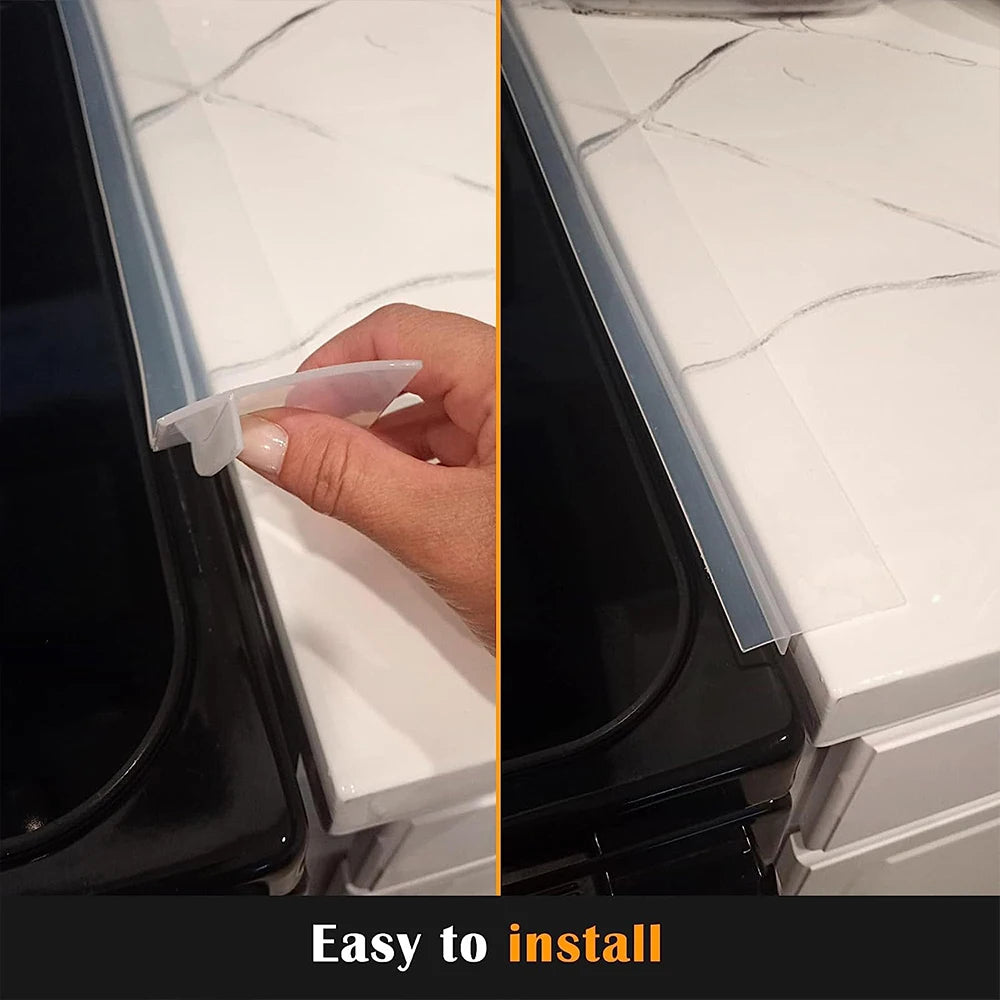 Silicone Stove Counter Gap Cover T-shape Kitchen Oilgas Slit Filler Heat Resistant Mat Cook Oil Dust Water Seal