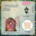 2D Flat Wooden Fairy Door Lantern Garden Mushroom House