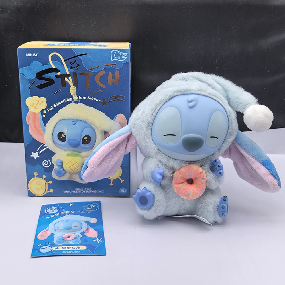 2026 Stitch Eat Something Before Sleep Series Blind Box Plush Dolls Pendant Cute Doll Ornament Mystery Box Surprise Toys Gifts