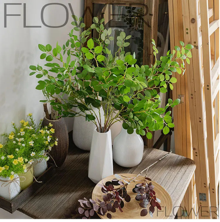 27IN Artificial Red Loropetalum Leaves Faux Flowers Home Decor Wedding Decoration Shop Window Display