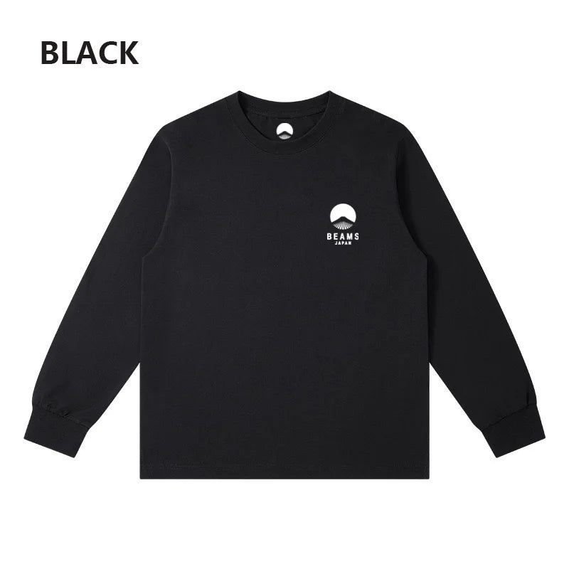2025 Japanese Mount Fuji Small logo Embroidery Men/Women Unisex Long Sleeved T-shirt Cotton O-Neck Hoodie Loose Sweatshirt Tops