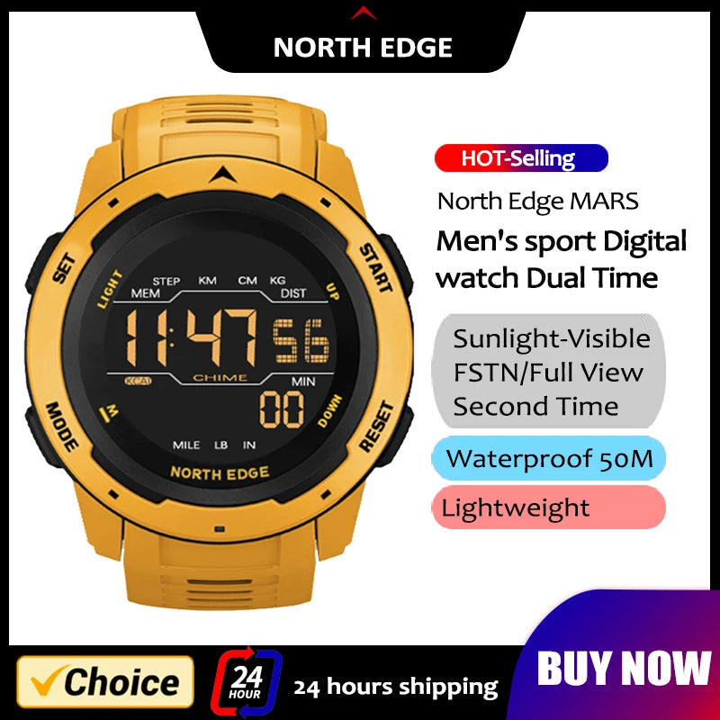 NORTH EDGE Mens Smart Watch Women Sportswatch Dual Time