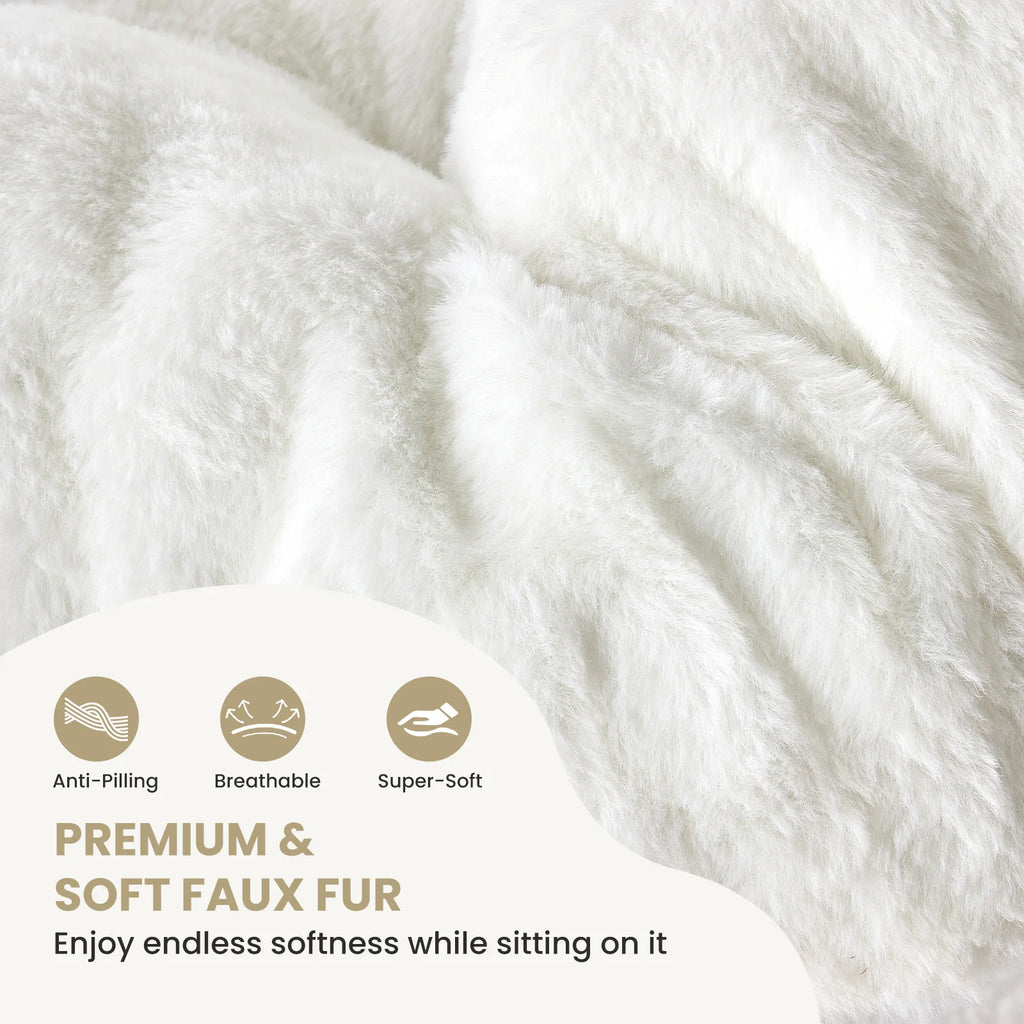 Faux Fur Folding Saucer Lounge Chair