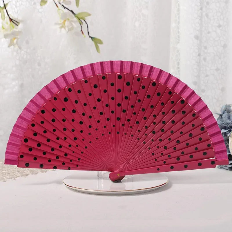 1pc Spanish Dance Performance Wooden Fans  Wedding Decoration Clothing Accessories Folding Fan