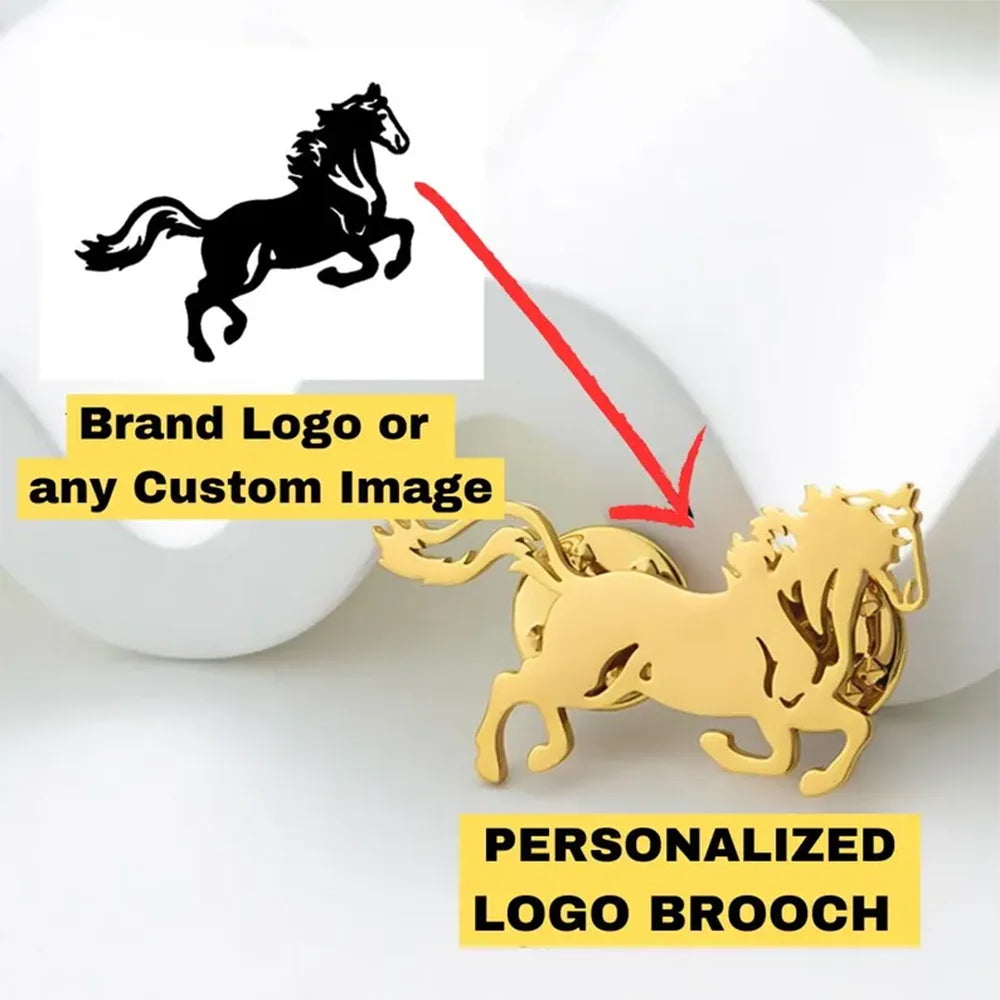 Personalized Company Logo Painting Image Custom Brooch Lapel Pins