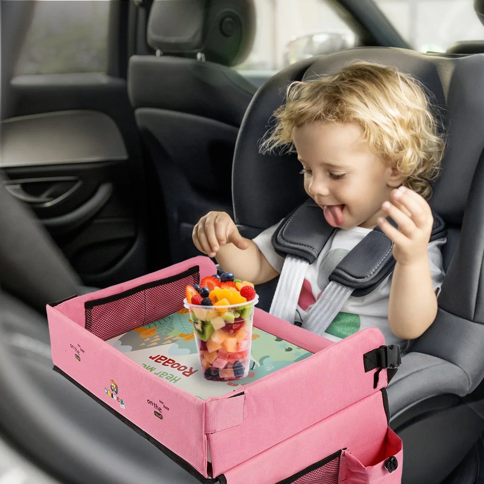 Kids Car Seat Tray Stable Traveling Tray Versatile Car Seat Tray Detachable Car Seat Table Trays Airplane Lap Desk Organizer