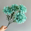 Artificial Dahlia Flowers Bouquet of 7-Heads Fake Flowers for Wedding Desk Room Party Bouquet Table Centerpiece Home Decorations