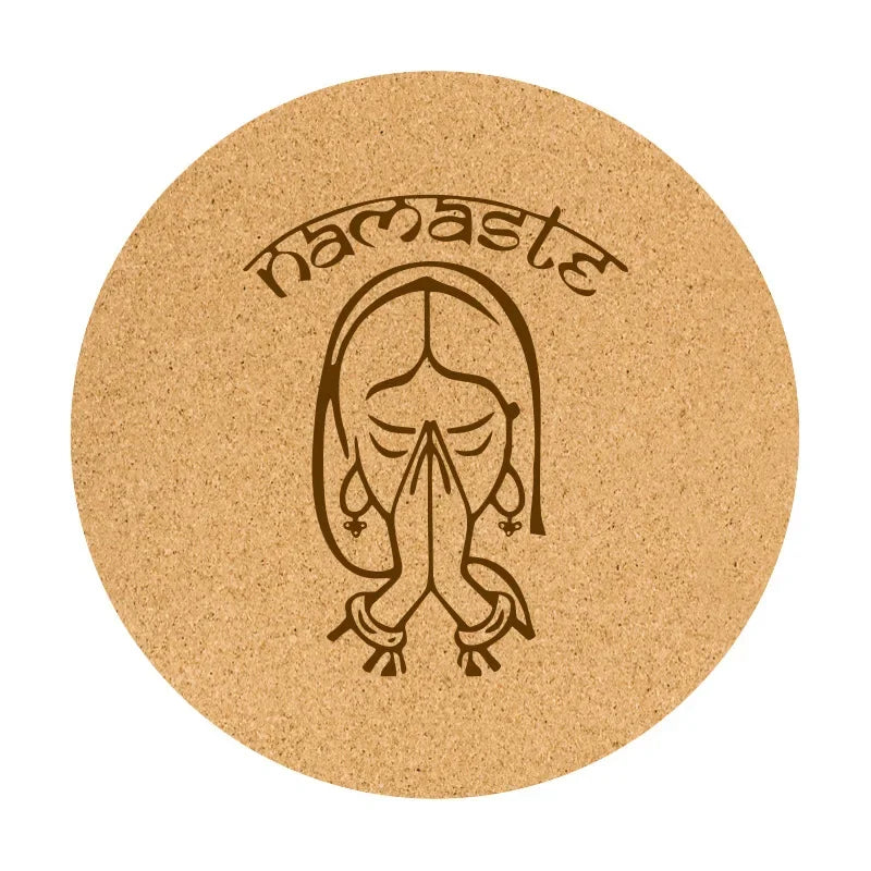 68cm Cork Natural Rubber Mat 5mmThickened Meditation Cushion Sitting Cushion Round Flat Yoga Mat Sweat-absorbent Breathable