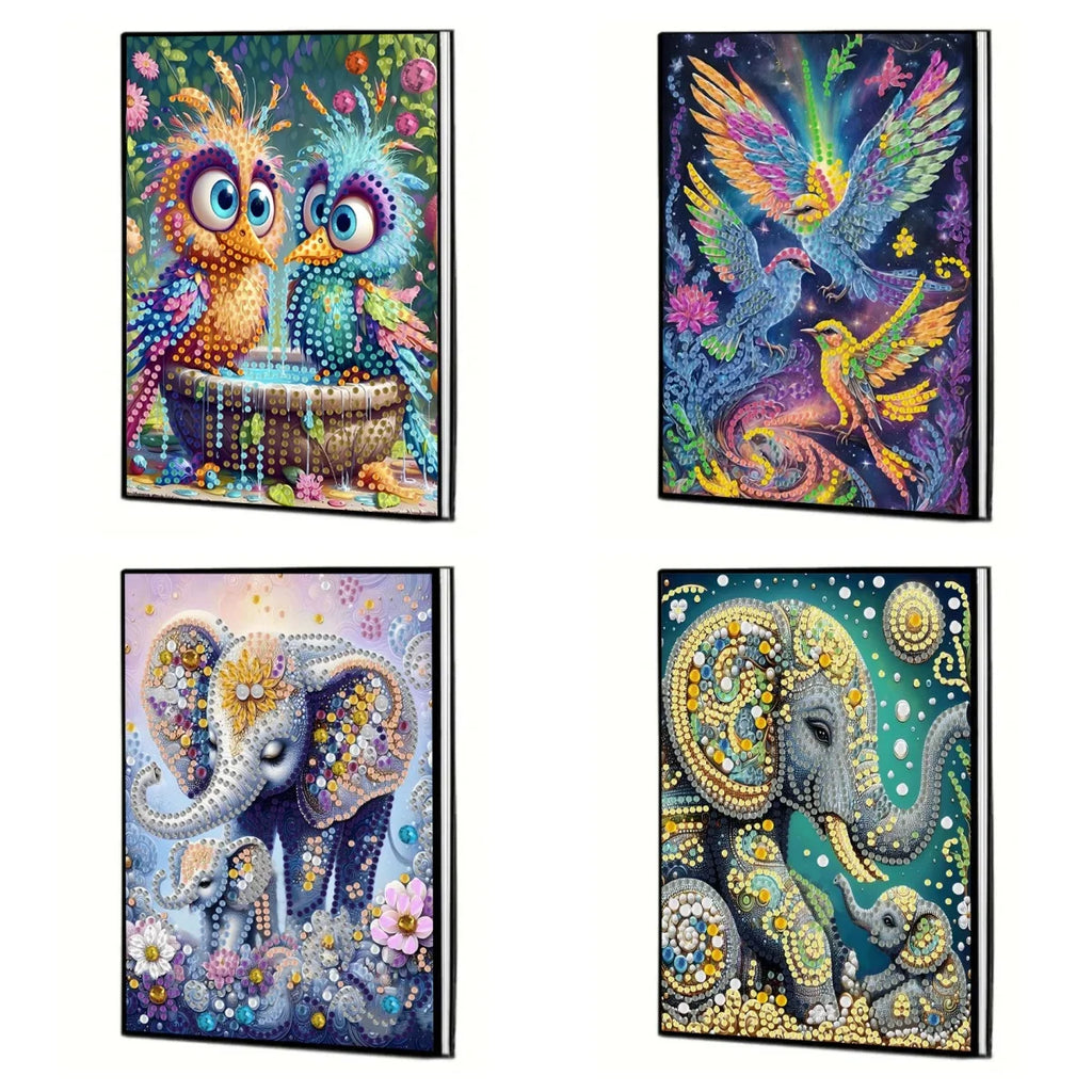 Diamond Painting DIY handicraft kit bird, elephant pattern leather female adult Diamond Painting Diary Sketch Book Kit