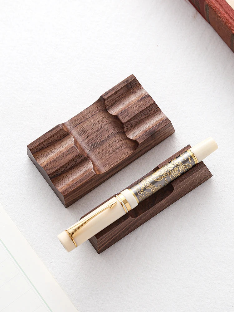Walnut Wood Pen Holder Stand Desk Organizer Office Supply for Dip Pen Fountain Pen Rest Desk Accessories Office School Supplies