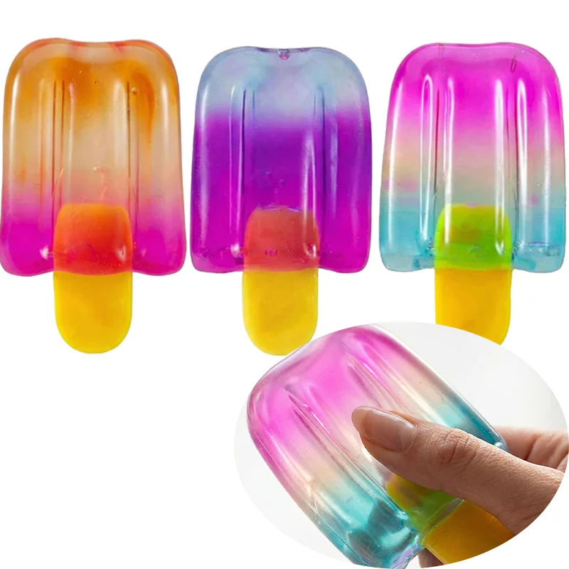 Schylling Nee Nice Cube Squishy Shiny popsicle design Slow Rise Sensory Anti Anxiety Squeeze Toy for ADHD Adults Kids Desk Decor