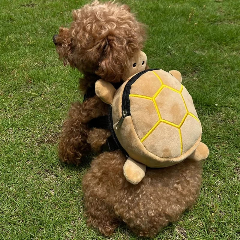 Turtle Shape Dog Snack Bag Large Capacity Pet Backpack Portable Soft Puppy School Bag Convenient Cute Puppy Carrier