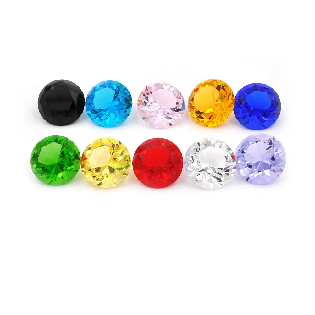 Glass Crystal Diamond Shape Paperweights Facet Jewel Wedding Decor Gift 30mm