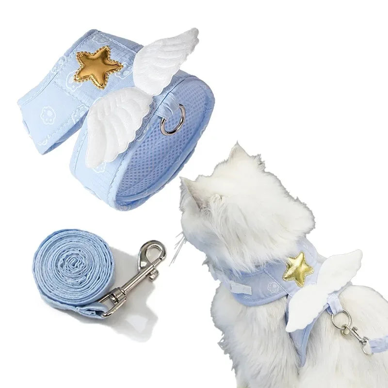 Angel Wing Pet Harness With Leash