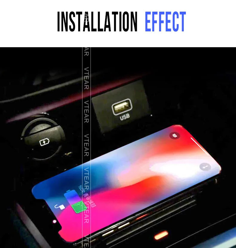Car Wireless Charger For Hyundai Creta 2022-2024 Accessories 15w Fast Phone Charging Plate Adapter Interior Modification Parts