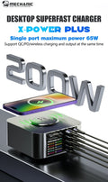 Mechanic X-POWER Max 10 Ports Desktop Charger QC3.0 PD3.1 Quick Charge For iPhone 15 14 13 Xiaomi Laptop Wireless Charger Tool