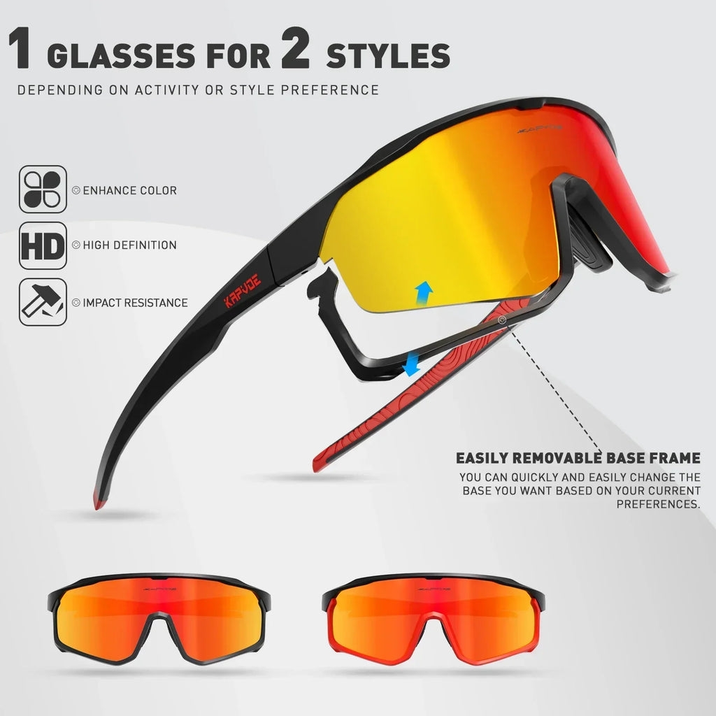 Kapvoe UV400 Cycling Detachable Glasses on Sale Hiking Eyewear