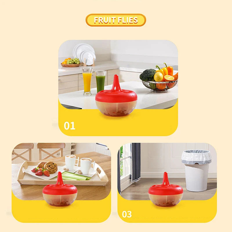 Non-Toxic Insect Trap To Attract And Trap Fruit Flies Suitable For Kitchen Counters Fly Killing Bait Powerful Fruit Fly Trap