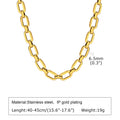 Chunky Gold Plated Link Necklace for Women Stainless Steel