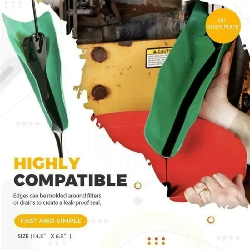 Flexible Draining Tool Foldable Car Funnel Oil Guide Plate