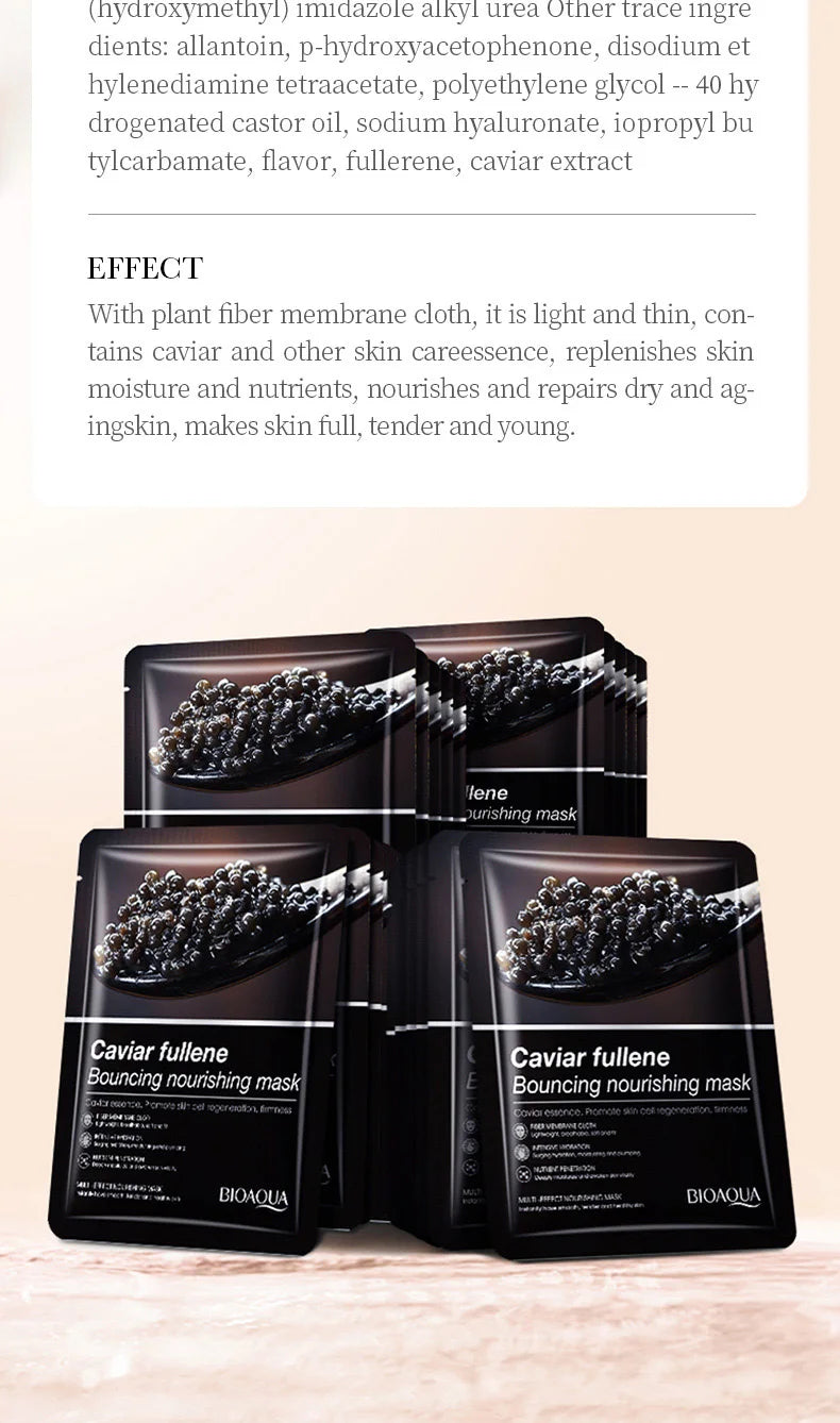 6/12pcs BIOAQUA Caviar Grape White Truffle Face Mask Anti Wrinkle skincare Moisturizing Hydrating Facial Masks Skin Care