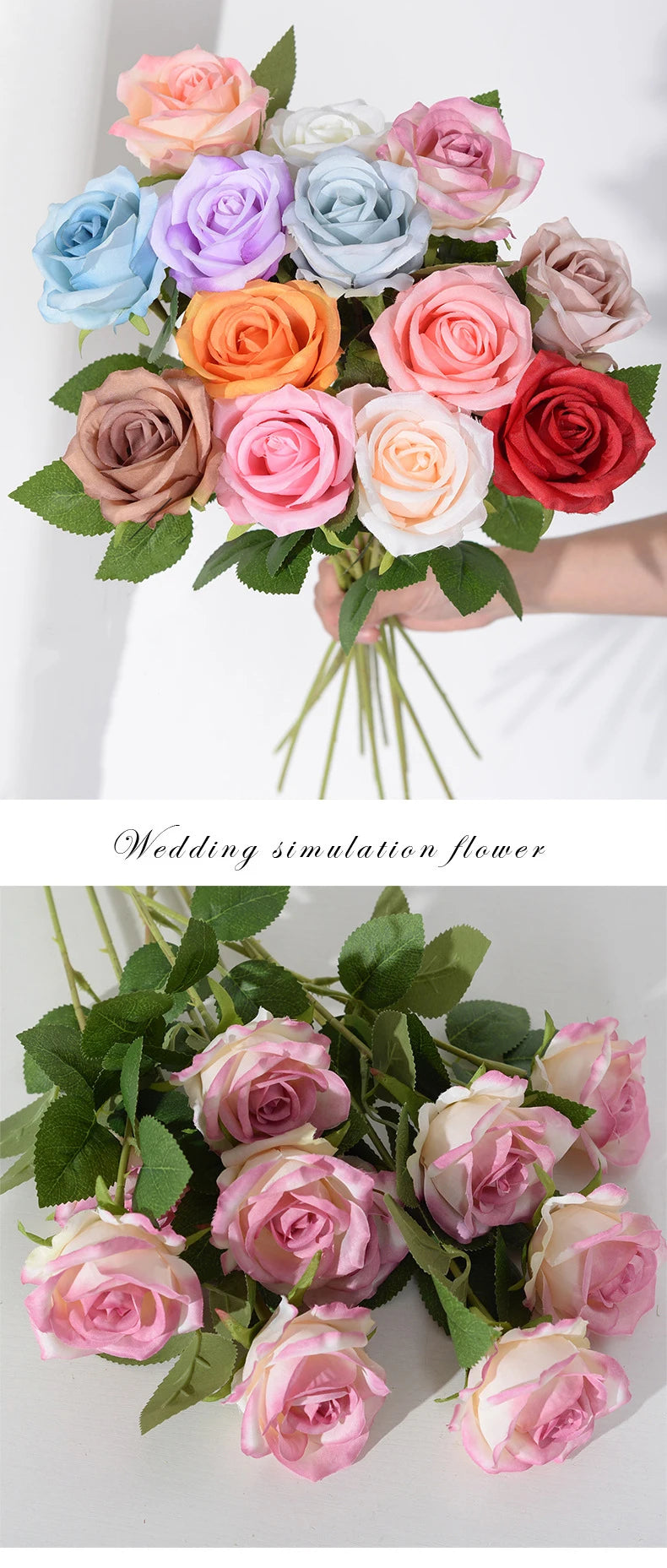 3/5/10/20pcs Silk Artificial Roses Flowers Bouquet Beautiful Fake Roses for Wedding Home Decor Fake Flowers Valentine's Day Gift