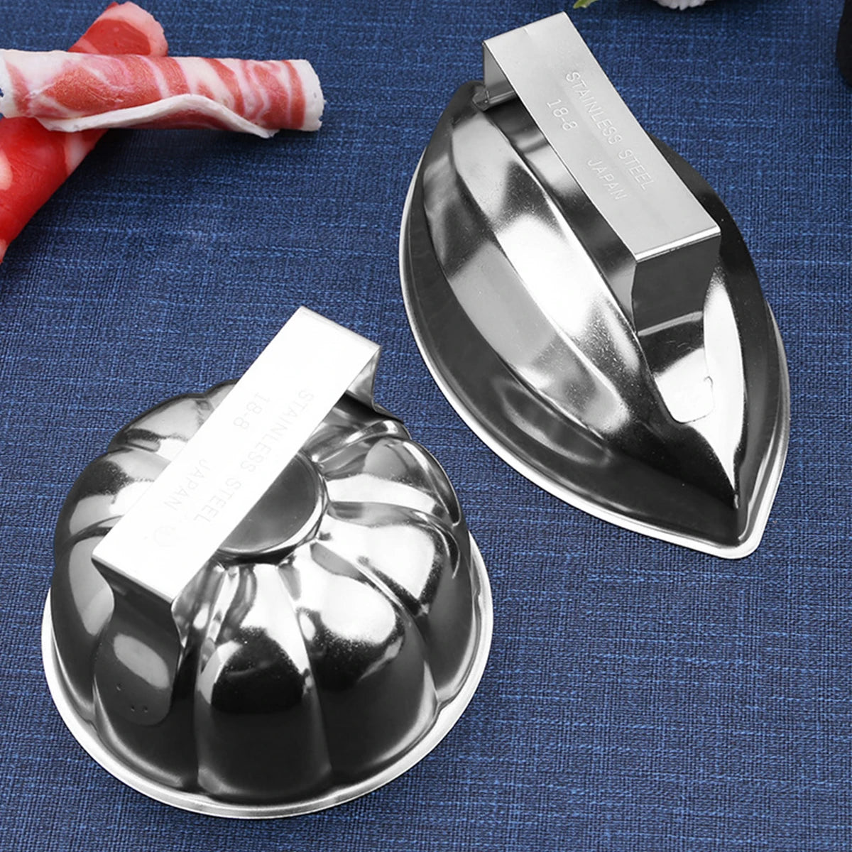 Omurice Mold Japanese-Style 304 Stainless Steel Boat-Shaped Egg-Wrapped Rice Mold DIY Sushi Making Mold Kitchen Gadgets