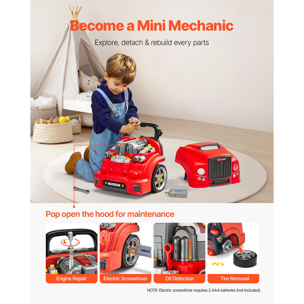 SucceBuy 60 Pcs Kids Mechanic Car Repair Set with