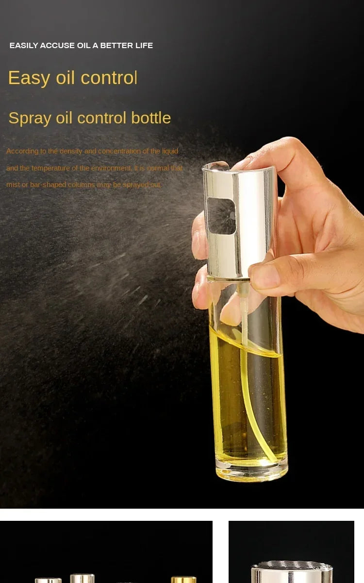 New Stainless Steel Oil Dispenser Glass Silicone Wrap Grill BBQ Sprayer Pot Gravy Boats Tools for Cooking Olive Oil Spray Bottle