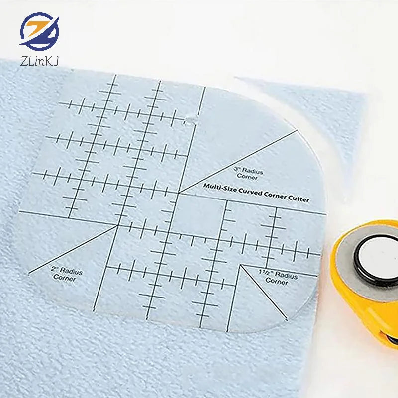DIY Sewing Patchwork Ruler Multi Functional Angle Cutting Ruler Acrylic Anti Slip Sewing Ruler Round Edge Template Ruler