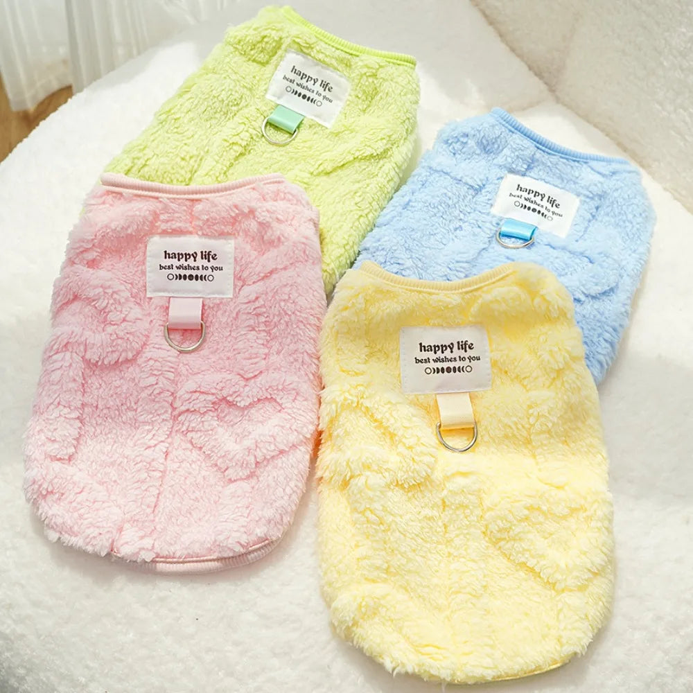 Soft Warm Dog Clothes Winter Fleece Vest Puppy Coat For Small Medium Dogs Chihuahua French Bulldog Poodle Costume Pet Outfit