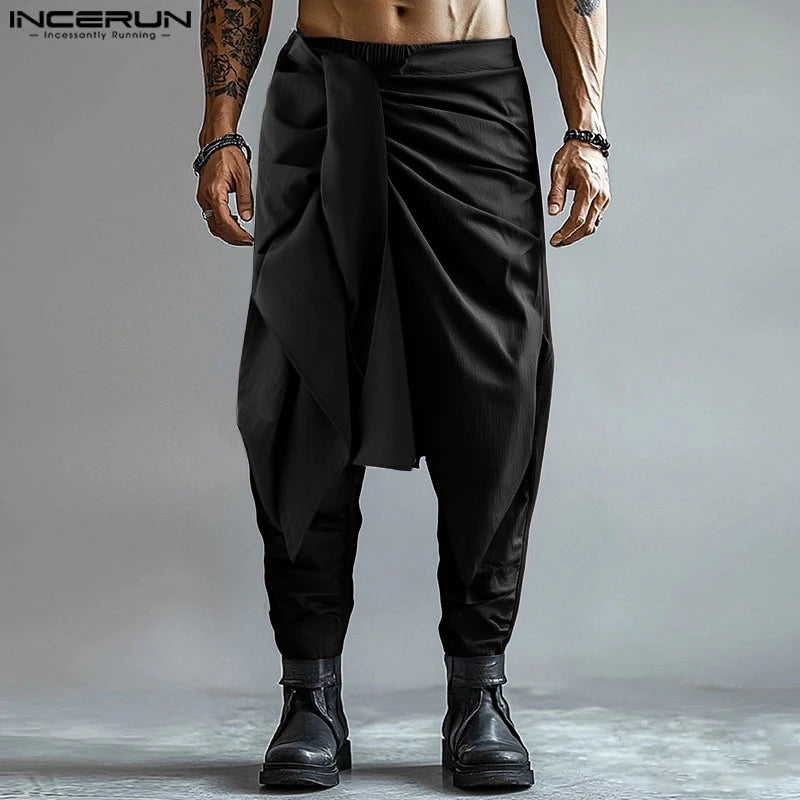 Fashion INCERUN Summer Spring Men Casual Pants Harem Pant Pleated
