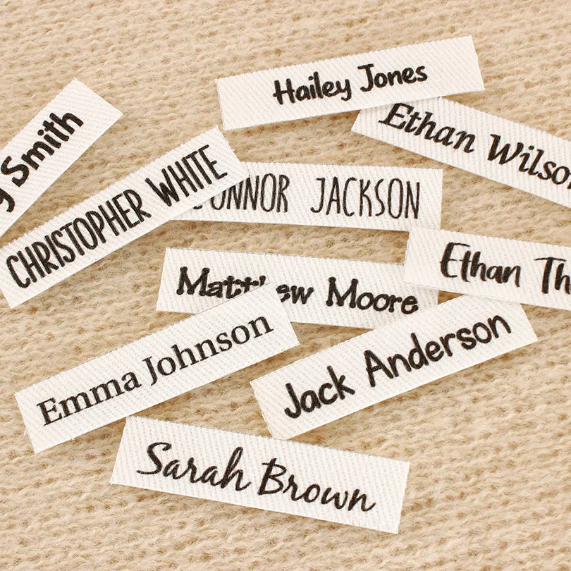 Custom Ironing Labels, Personalized  Name, Clothing, Custom Text, Children's names,school labels,brand tags,100% Cotton (TB5650)