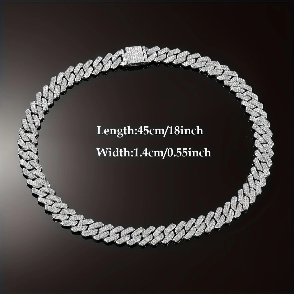 Iced Out Miami-Style Cuban Link Decorative Necklace