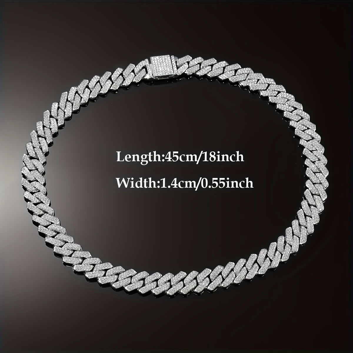 Iced Out Miami-Style Cuban Link Decorative Necklace