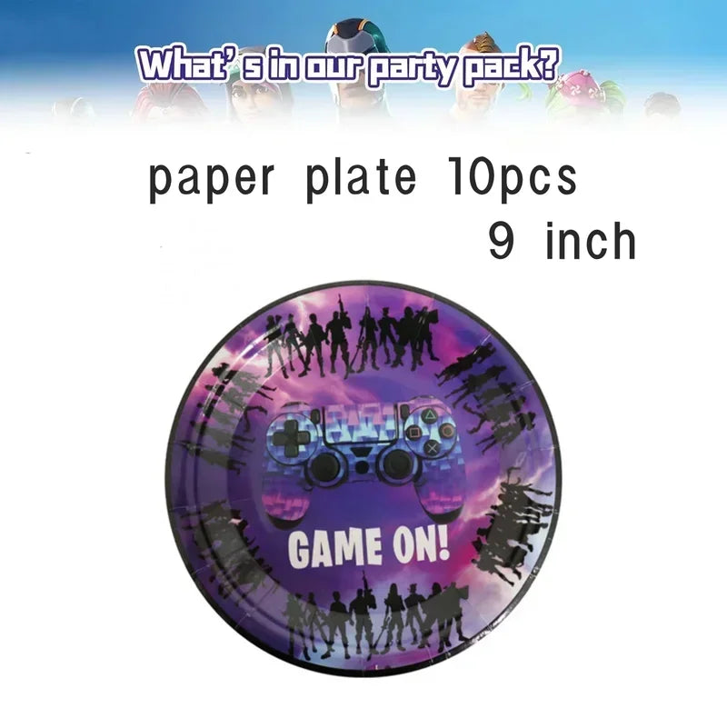 Fortnite Balloons Shooting Game Ballons Boy Girl Happy Birthday Banner Party Decoration Alpaca Llama Tableware Cake Topper Toy