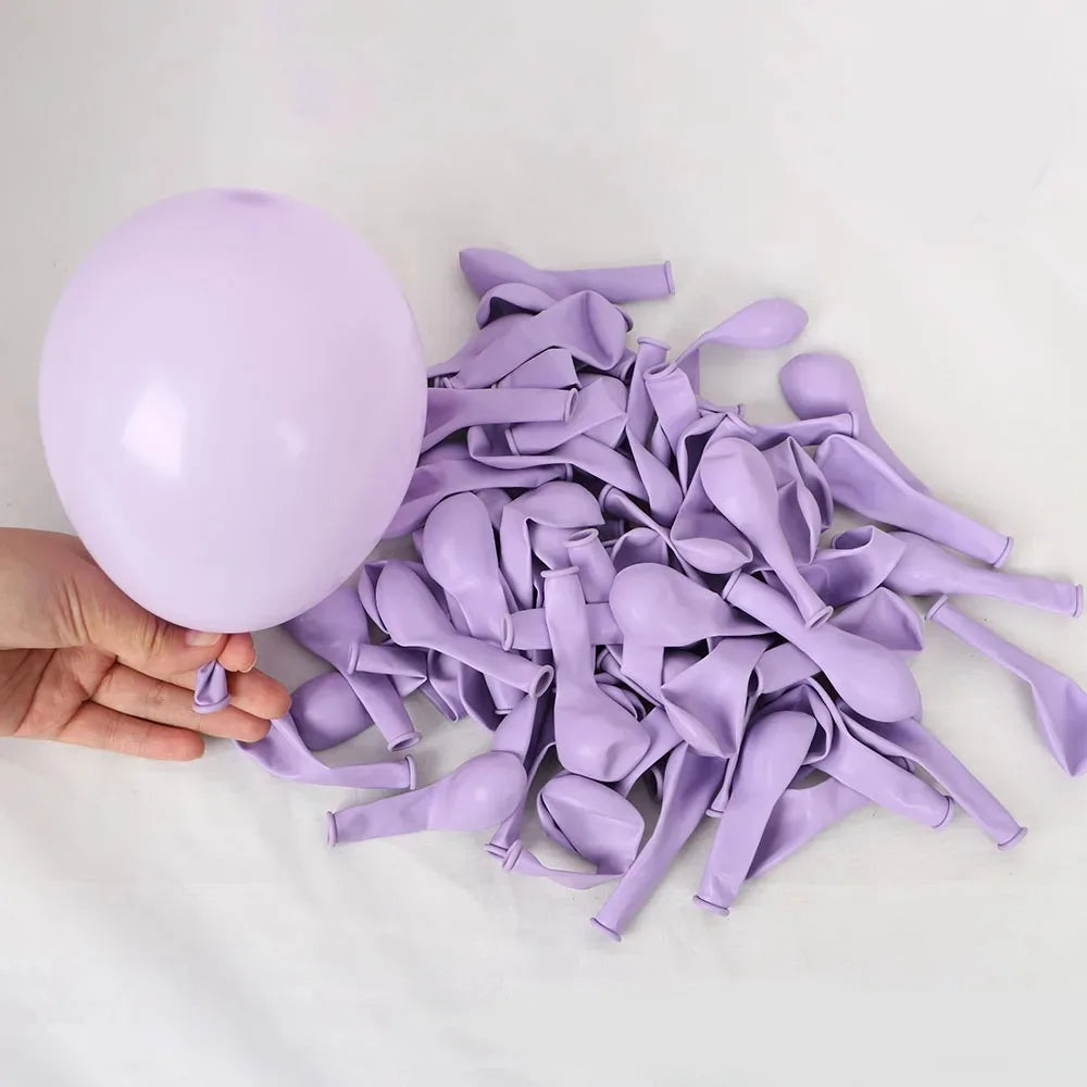 Macaron Pink Purple Metallic Confetti Balloons Set - Wedding