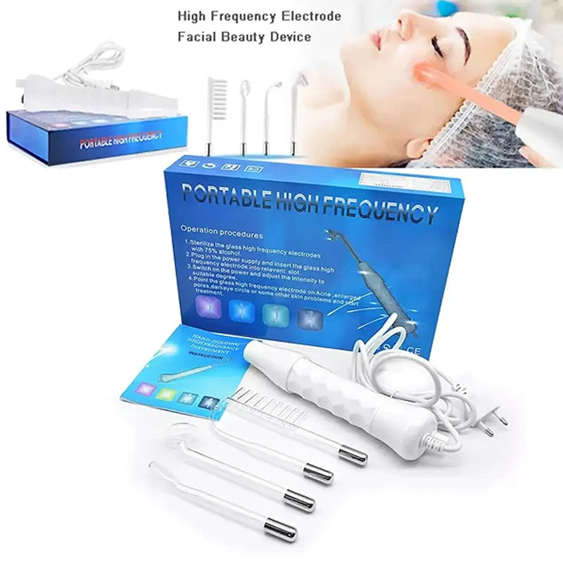 Portable High Frequency Facial Wand LED Therapy Anti-Aging Skin
