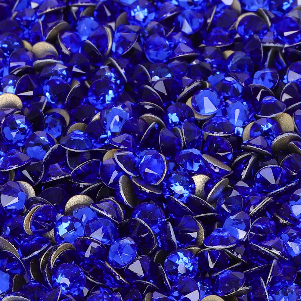 SS10-SS30 2088 Blue 8 Big 8 Small Non Hotfix Diy Strass Crystal Rhinestones Stick On Nail Art Decorations DIY Needlework Clothes