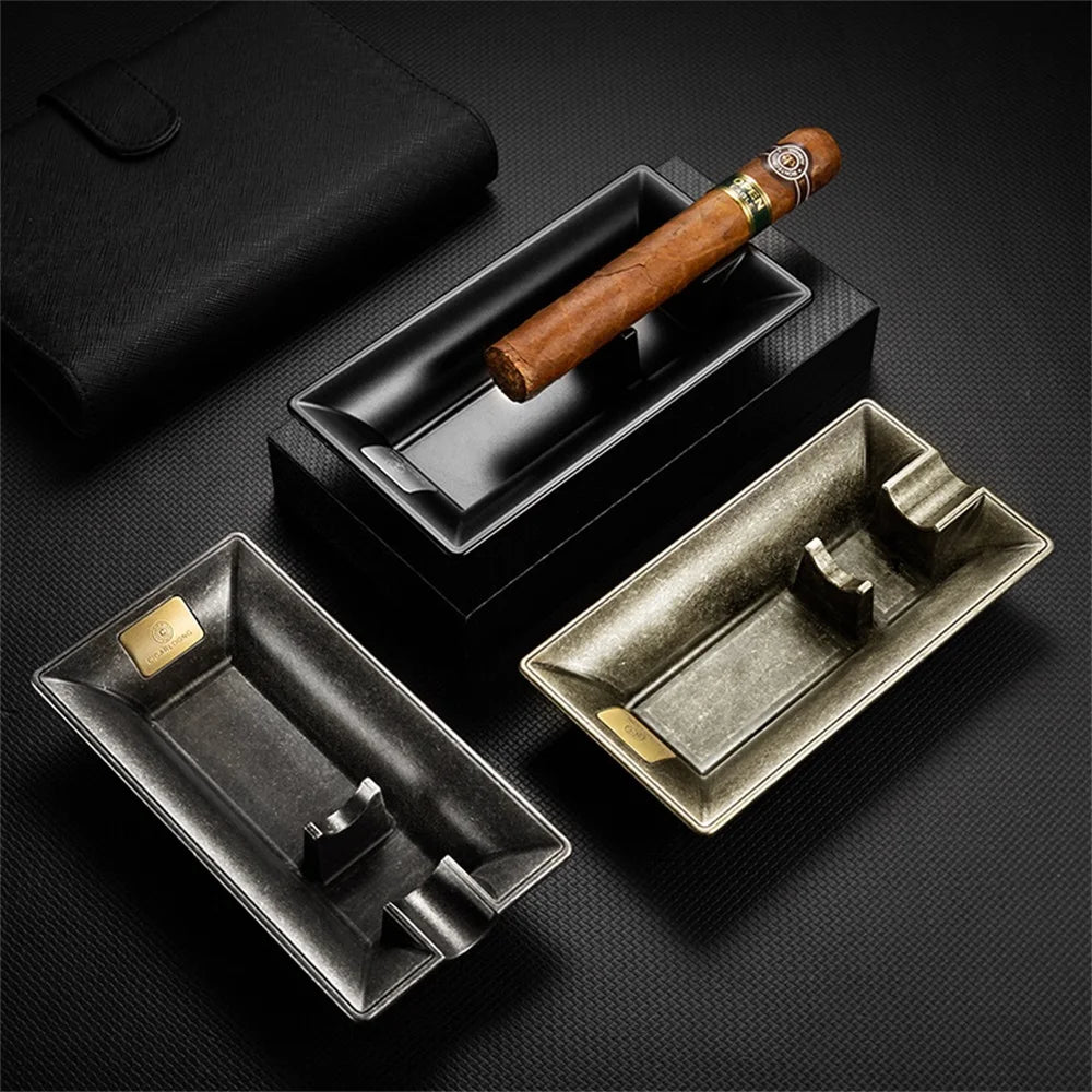 Cigar Ashtray Luxury Retro Large Caliber Holder Ash Tray Cigarette Tobacco Home Office Decoration Portable Single Slot CKA-1001