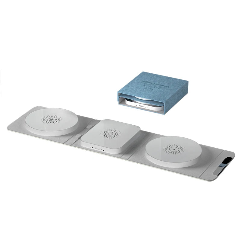 3 In 1 Magnetic Wireless Charger 30W Fast Charging Station Pad Foldable Phone Chargers Stand for iPhone 16-12 IWatch 8 7