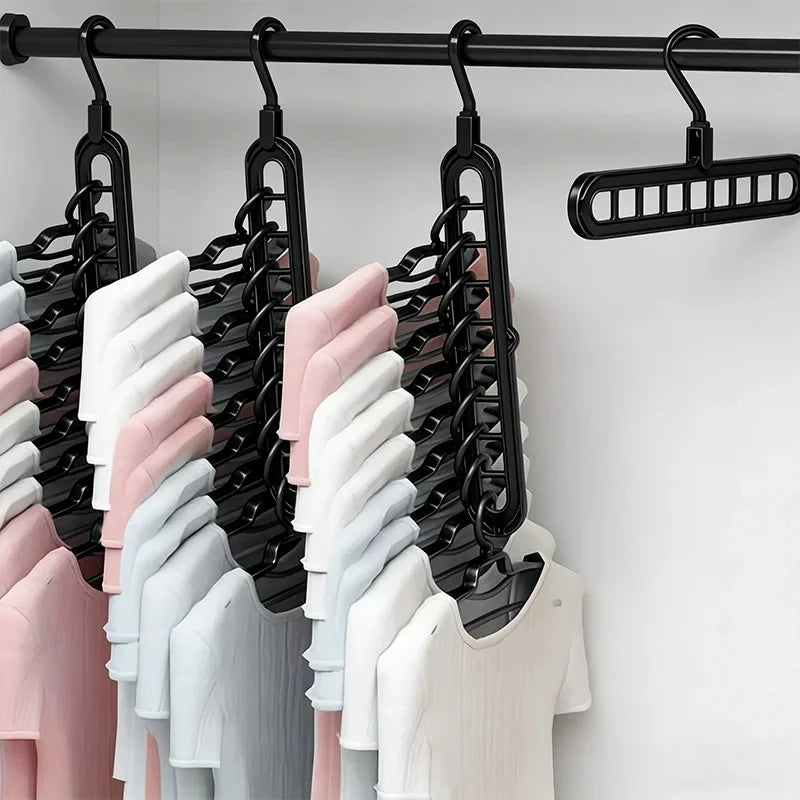 9-Hole Clothes Hanger Organizer Wardrobe Space Saving Storage Hanger for Clothes Folding Magic Hangers Closet Drying Racks Home