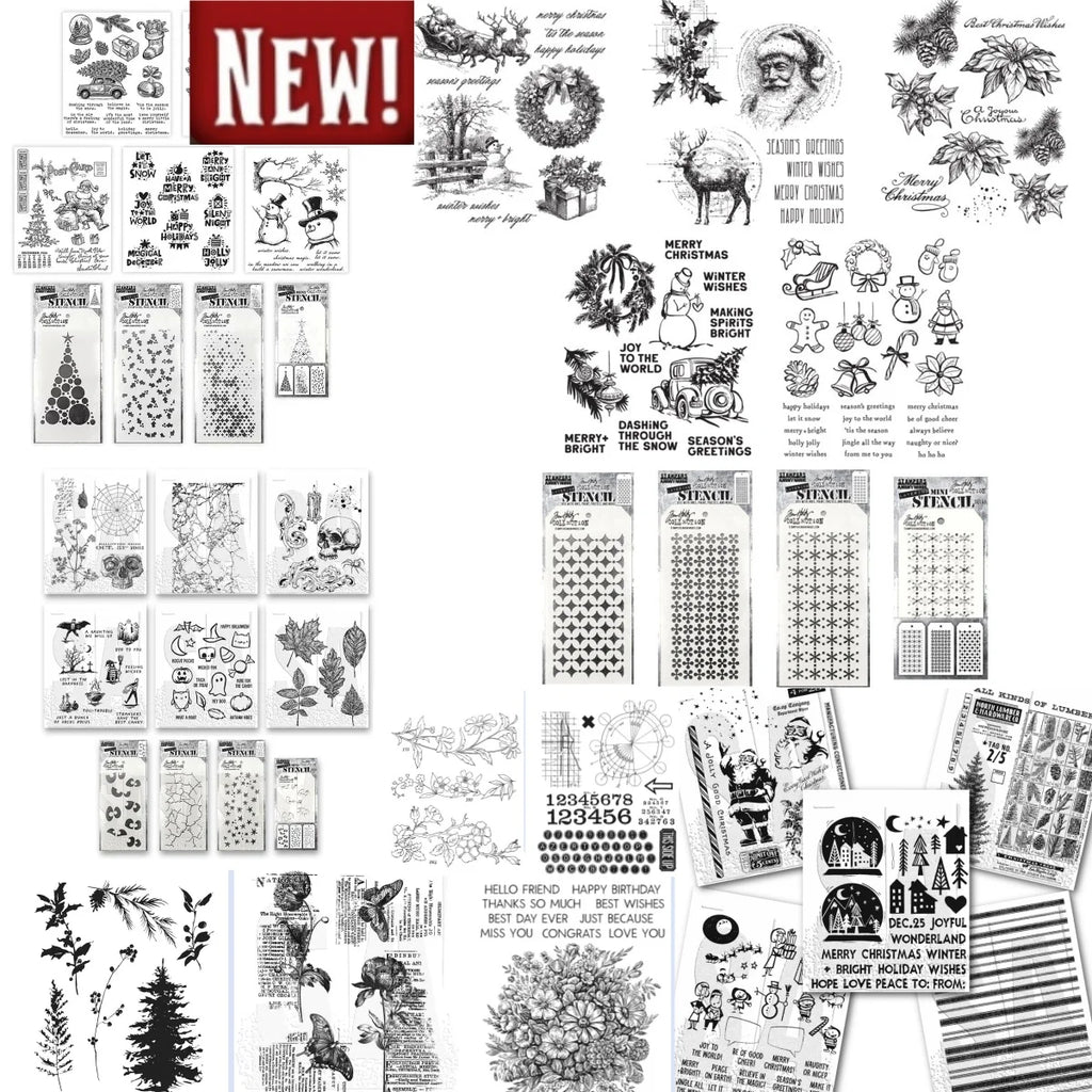 Stampersanonymous Christmas Halloween Stamp for DIY Card Scrapbook Embossed